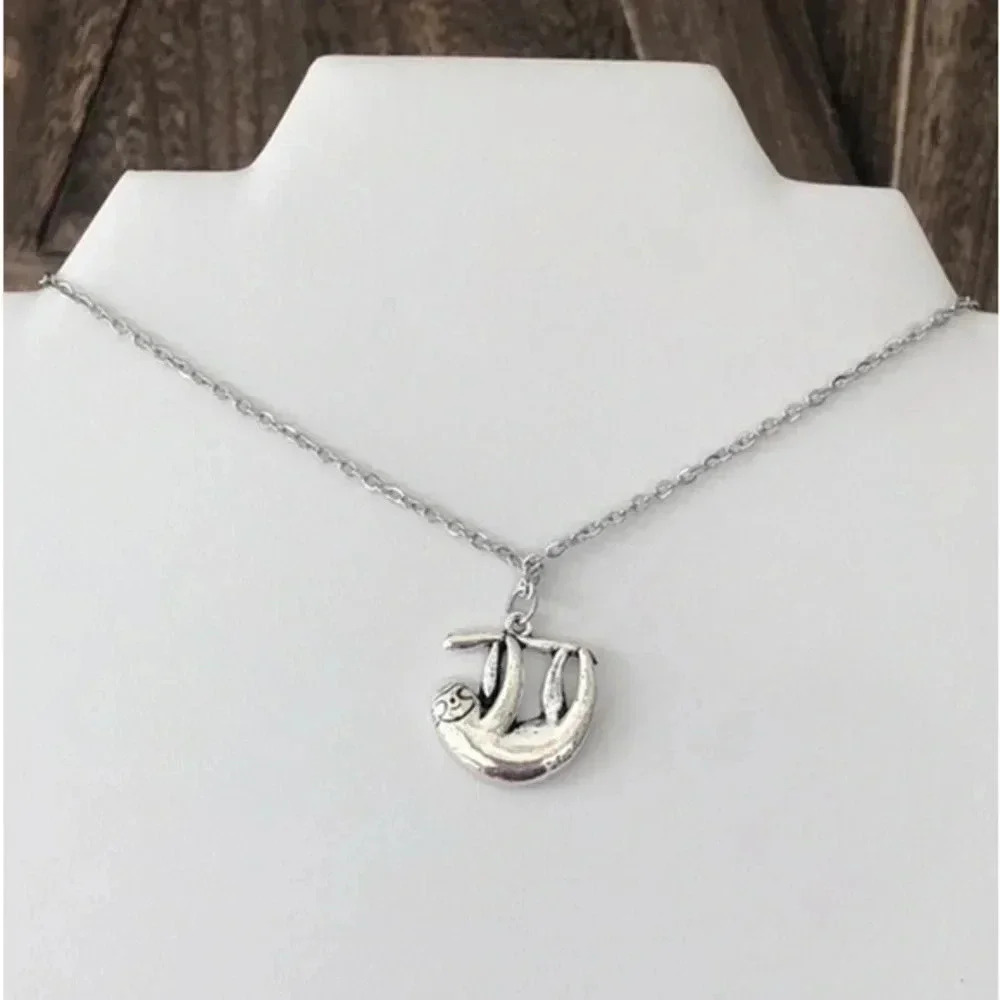 Cute Sloth Handmade Stainless Steel Necklace NWT